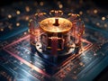 Data storage center. Quantum computing, database, cloud computing concept