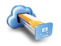 Data Storage. Cloud Computing Concept. 3D Icon Isolated