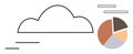 Cloud Computing and Data Analytics Concept with Pie Chart and Cloud Symbol Royalty Free Stock Photo