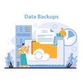 Data storage concept. Flat vector illustration.