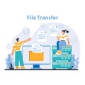 Data storage concept. Flat vector illustration. Royalty Free Stock Photo