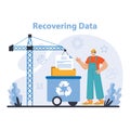 Data storage concept. Flat vector illustration.