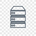 Data storage concept vector linear icon isolated on transparent Royalty Free Stock Photo