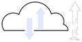 Cloud Data Transfer Concept with Arrows Upload and Download Processes Royalty Free Stock Photo
