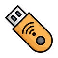 Data storage, flash drive Vector icon which can easily modify Royalty Free Stock Photo