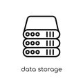 Data storage icon. Trendy modern flat linear vector Data storage Royalty Free Stock Photo