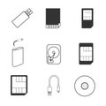 Data storage icons Royalty Free Stock Photo