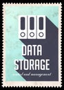 Data Storage on Light Blue in Flat Design. Royalty Free Stock Photo