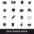Data storage media icons eps10