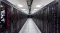 Data Storage Room with Racks of Servers