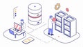 Data storage, server and database illustration vector design Generative AI Royalty Free Stock Photo
