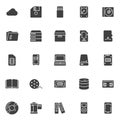 Data storage vector icons set Royalty Free Stock Photo