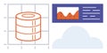 Data Storage Visualization with Analytics Graph and Cloud Computing Concept Royalty Free Stock Photo