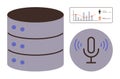 Data Storage and Voice Recognition with Analytics Integration for Technology Solutions Royalty Free Stock Photo