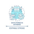 Data stored in database turquoise concept icon Royalty Free Stock Photo
