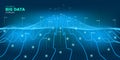 Data Stream. Blue Infographic Background.