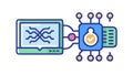 Data Stream Digital Processing Interface, vector design Generative AI Royalty Free Stock Photo