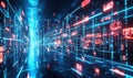 Futuristic Digital Data Stream Visualization Royalty Free Stock Photo