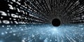 Generative AI Data Stream Tunnel With Binary Code Representing Digital Transformation and Technology Innovation Cr Royalty Free Stock Photo