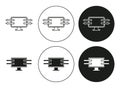 data streaming linear thin line icon graphics. data streaming vector set use for web ui or app Royalty Free Stock Photo