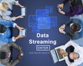Data Streaming Online Web Media Concept