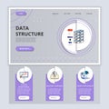 Data structure flat landing page website template. System monitoring, machine learning, computer science. Web banner Royalty Free Stock Photo