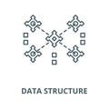 Data structure line icon, vector. Data structure outline sign, concept symbol, flat illustration Royalty Free Stock Photo