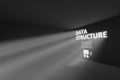 DATA STRUCTURE rays volume light concept 3d Royalty Free Stock Photo