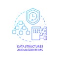 Data structures and algorithms blue gradient concept icon