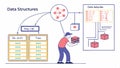 Data structures diagram, information architecture vector design Generative AI