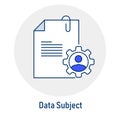 Data Subject Rights GDPR Icon: Individual Control. GDPR privacy rights symbol, data control, individual data rights.
