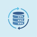 Data Sync and Server Backup Vector Icon Royalty Free Stock Photo