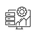 Data synchronisation line icon, concept sign, outline vector illustration, linear symbol.