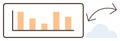 Data Synchronization Concept with Bar Chart and Cloud Connection Arrows Royalty Free Stock Photo
