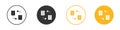 Data synchronization icon black and white vector outline sign
