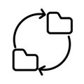 Data Synchronization Icon for Cloud Storage, IT Solutions, and Software Updates Illustrations