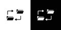 Data synchronization icon linear logo isolated