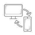 Data synchronization line icon. Royalty Free Stock Photo