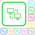 Data syncronization vivid colored flat icons