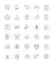 Data tech line icons collection. Algorithm, Analytics, Big data, Blockchain, Cloud, Code, Computer vector and linear Royalty Free Stock Photo