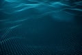 Data technology, abstract global network. Wave of particles. Abstract background, wavy surface consisting of points - Royalty Free Stock Photo