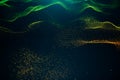 Data technology, abstract global network. Wave of particles. Abstract background, wavy surface consisting of points - Royalty Free Stock Photo
