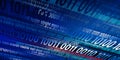 Data technology background. Big data visualization. Flow of data. Binary code. Background in a matrix style Royalty Free Stock Photo