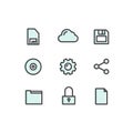Data Technology, Mobile and Internet Tools, Devices, Network Management, Networking and Cloud Computing, Web Symbols