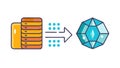 Data to Gemstone Transformation: Value Creation, vector design Generative AI Royalty Free Stock Photo