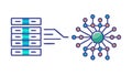 Data to Neural Network, AI Processing, Machine Learning Pipeline, vector design Generative AI Royalty Free Stock Photo