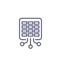 data to spreadsheet line icon
