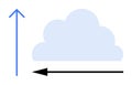 Cloud Data Upload and Download Concept with Arrows Data Transfer Directions Royalty Free Stock Photo