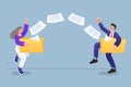 Data Transfer and Document Management - Business Team Sharing Folders Royalty Free Stock Photo