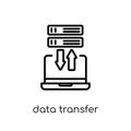 Data transfer icon. Trendy modern flat linear vector Data transfer icon on white background from thin line Internet Security and Royalty Free Stock Photo